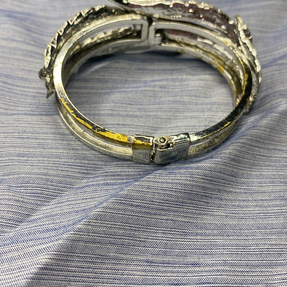 Silver Feather Bangle Bracelet - Picture 5 of 6